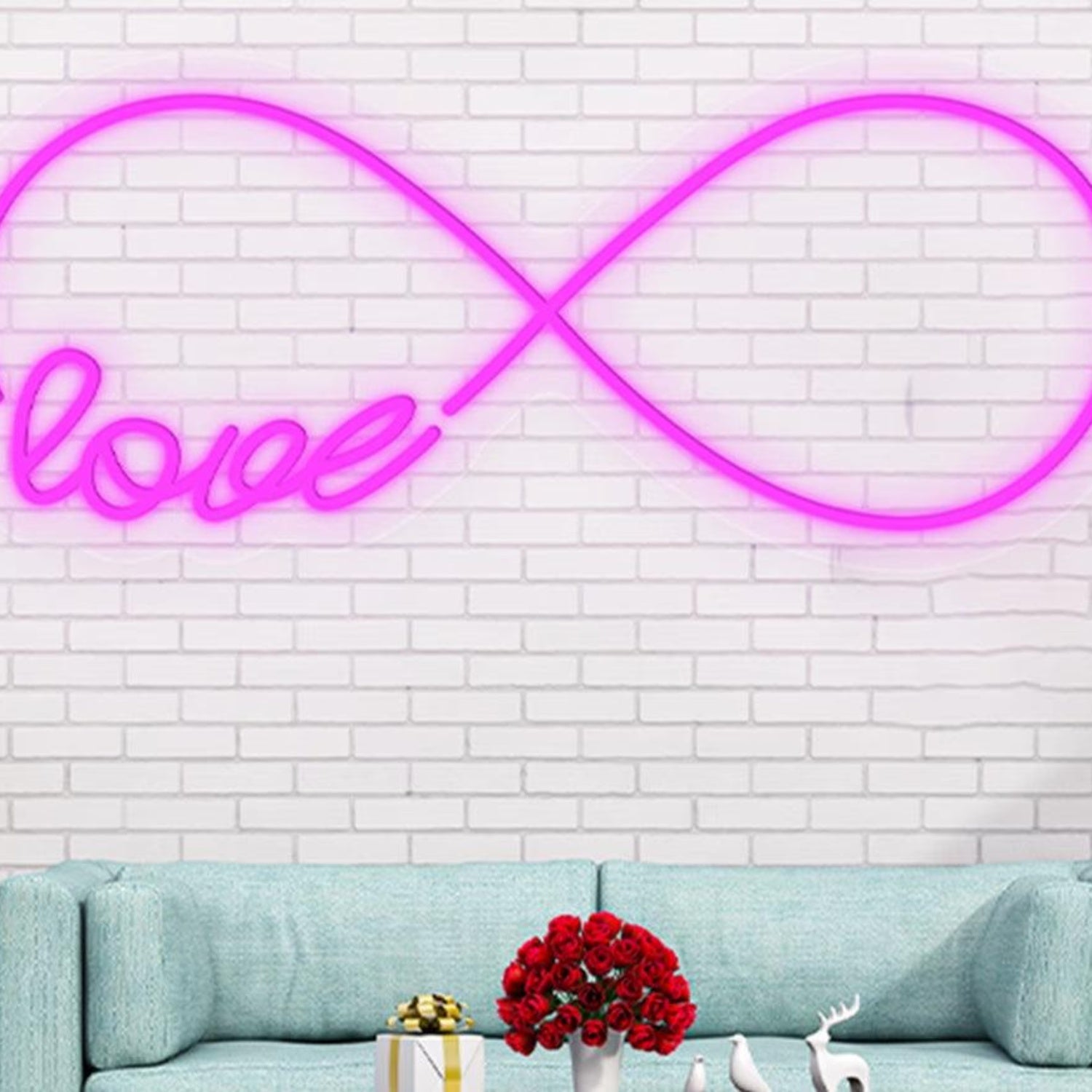 Bright Pink Infinity Love LED Neon Sign for Romantic Indoor Decor | Shineneon