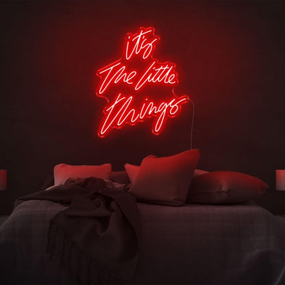 Bright Pink Its The Little Things Led Neon Sign Bedroom Decor | Shineneon
