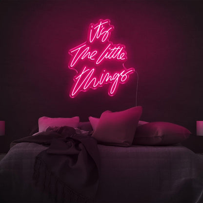 Bright Pink Its The Little Things Led Neon Sign Bedroom Decor | Shineneon