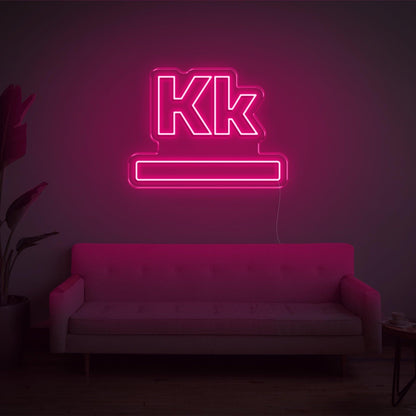 Bright Pink Kk Modern Led Neon Sign For Home Studio Commercial Decor | Shineneon