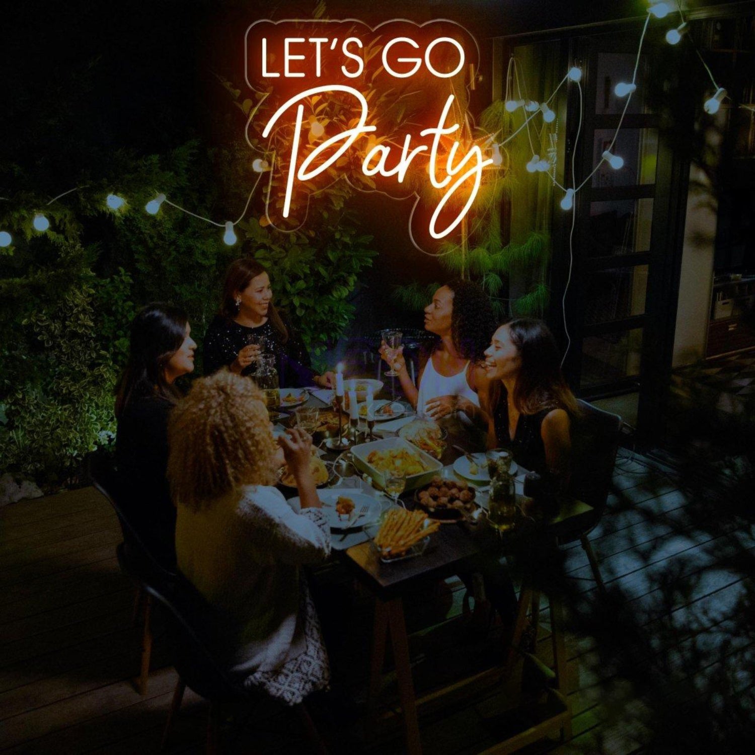 Bright Pink Lets Go Party Led Neon Sign For Bars Events | Shineneon