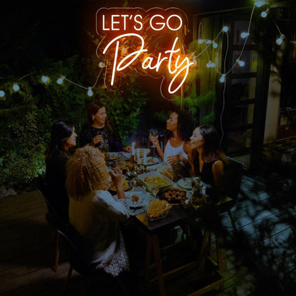 Bright Pink Lets Go Party Led Neon Sign For Bars Events | Shineneon