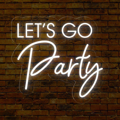 Bright Pink Lets Go Party Led Neon Sign For Bars Events | Shineneon