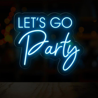 Bright Pink Lets Go Party Led Neon Sign For Bars Events | Shineneon