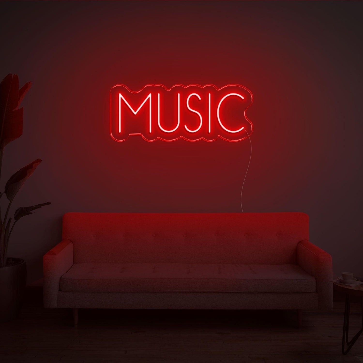 Bright Pink Music Text Led Neon Sign For Home Studio Bar Decor | Shineneon