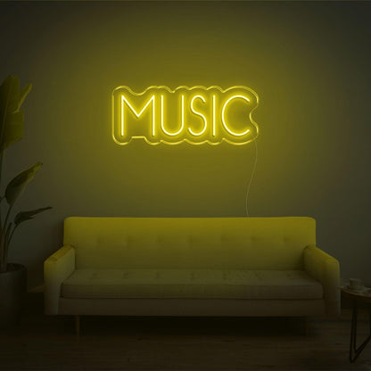 Bright Pink Music Text Led Neon Sign For Home Studio Bar Decor | Shineneon