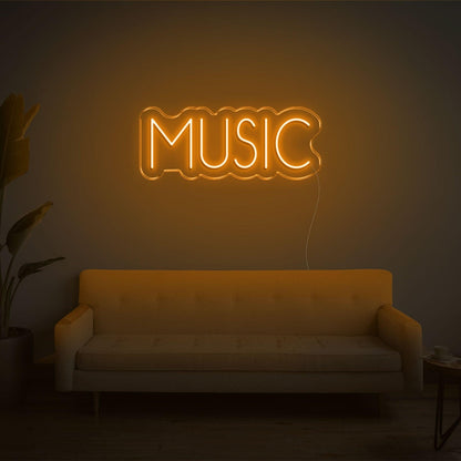 Bright Pink Music Text Led Neon Sign For Home Studio Bar Decor | Shineneon