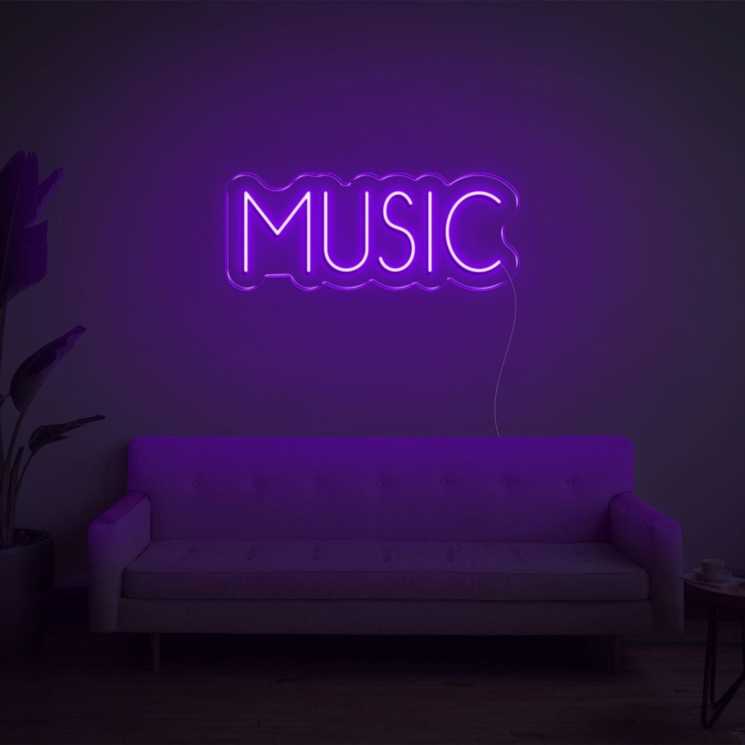 Bright Pink Music Text Led Neon Sign For Home Studio Bar Decor | Shineneon