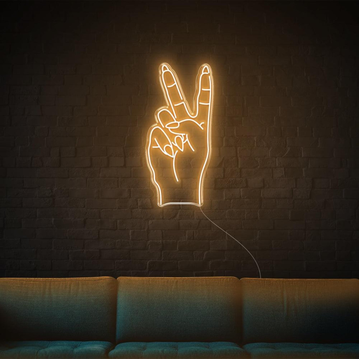 Bright Pink Peace V-Sign Led Neon Sign For Home Bar Wall Decor | Shineneon