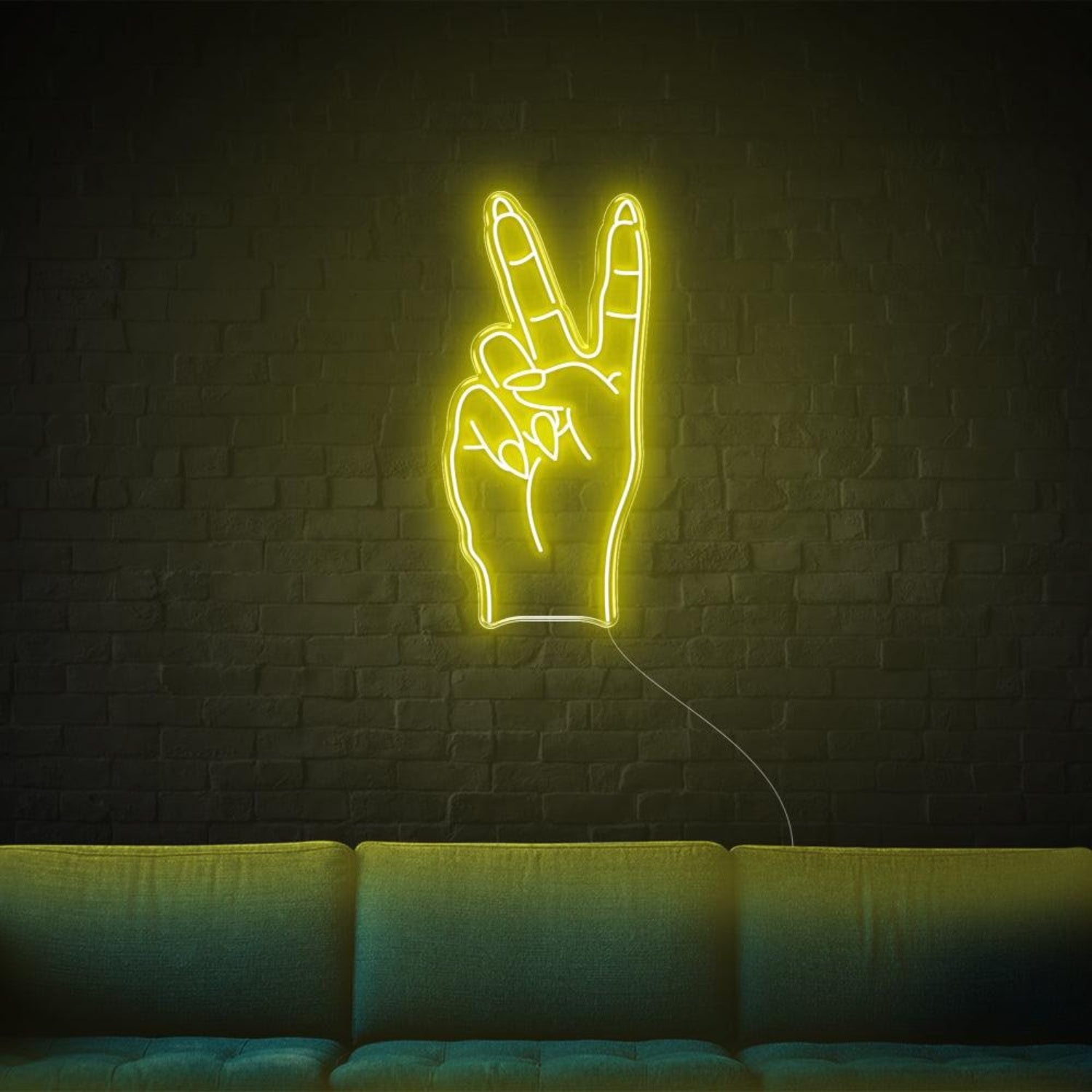 Bright Pink Peace V-Sign Led Neon Sign For Home Bar Wall Decor | Shineneon