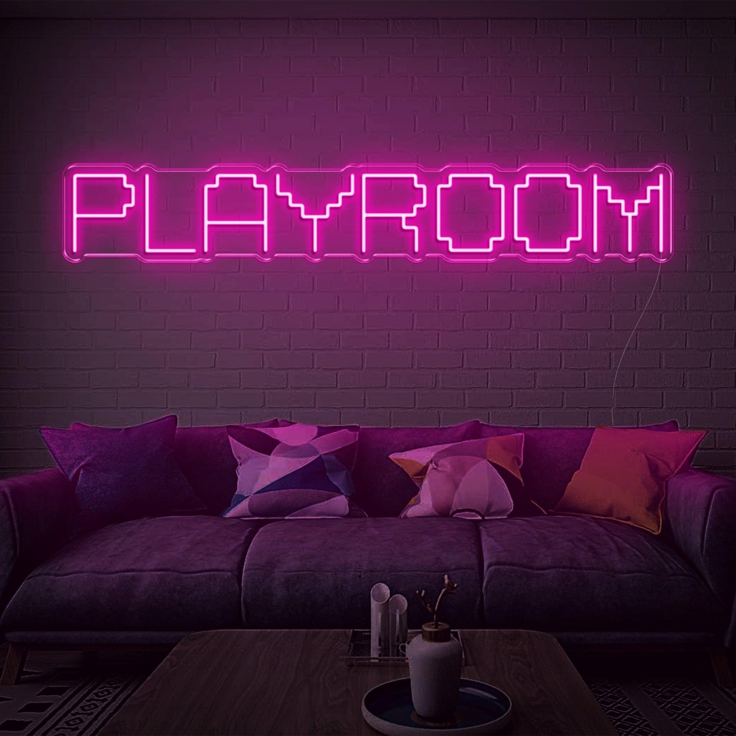 Bright Pink Pixel-Style Playroom Led Neon Sign For Game Room Decor | Shineneon