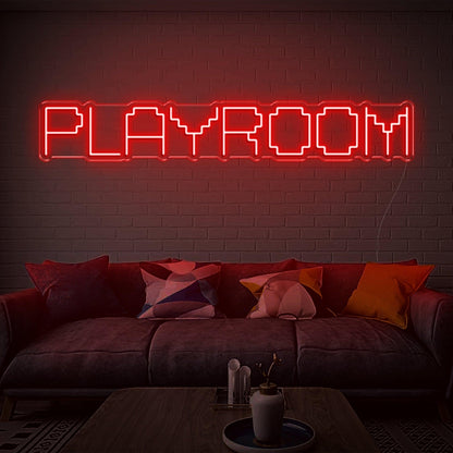 Bright Pink Pixel-Style Playroom Led Neon Sign For Game Room Decor | Shineneon