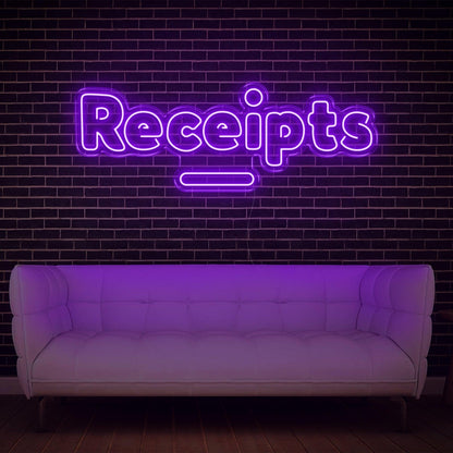 Bright Pink Receipts Led Neon Sign For Shop Counter Indoor Decor | Shineneon