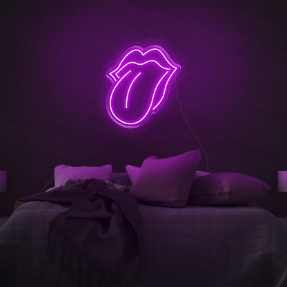 Bright Pink Rolling Stones Tongue Led Neon Sign For Rock Bedroom Decor | Shineneon