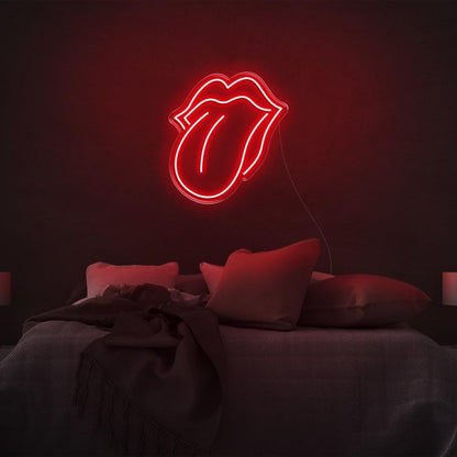 Bright Pink Rolling Stones Tongue Led Neon Sign For Rock Bedroom Decor | Shineneon