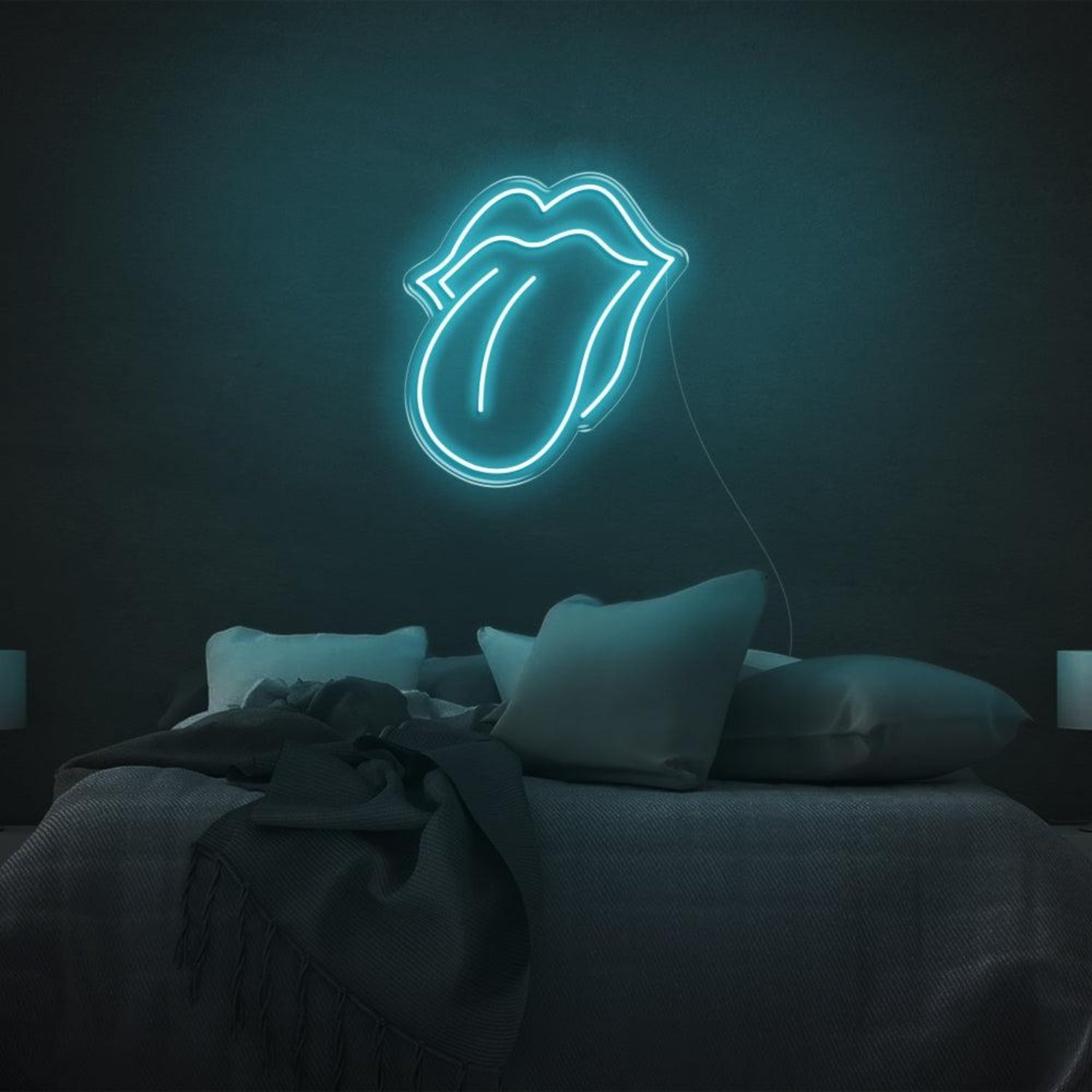 Bright Pink Rolling Stones Tongue Led Neon Sign For Rock Bedroom Decor | Shineneon