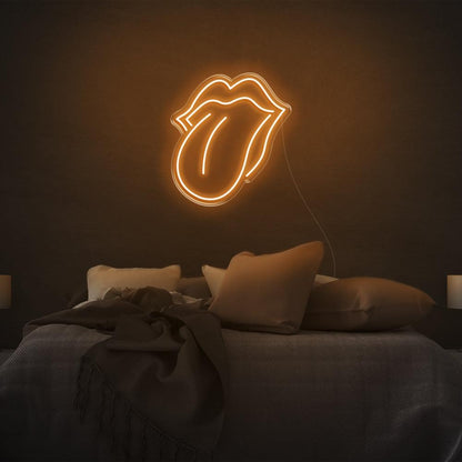 Bright Pink Rolling Stones Tongue Led Neon Sign For Rock Bedroom Decor | Shineneon