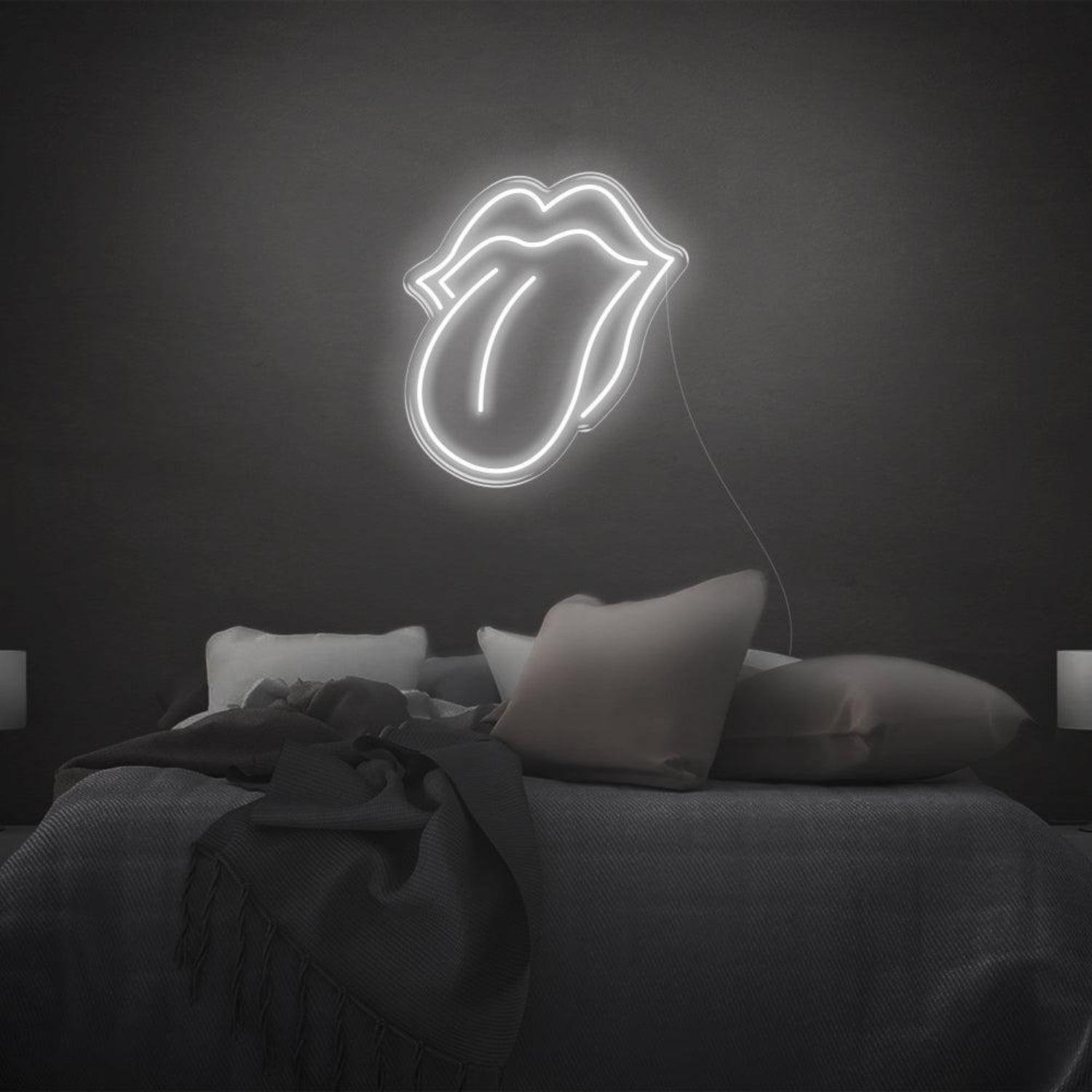 Bright Pink Rolling Stones Tongue Led Neon Sign For Rock Bedroom Decor | Shineneon