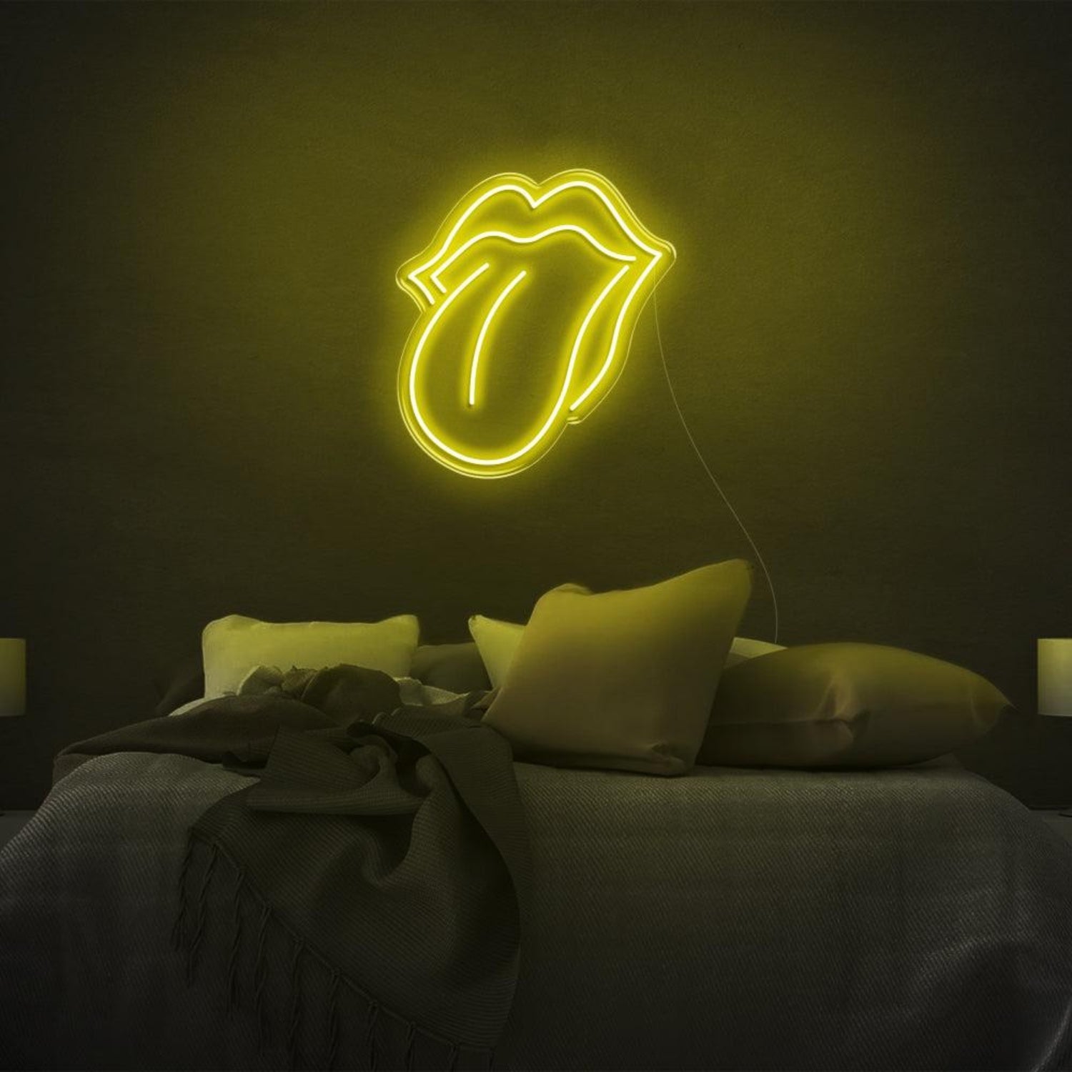 Bright Pink Rolling Stones Tongue Led Neon Sign For Rock Bedroom Decor | Shineneon