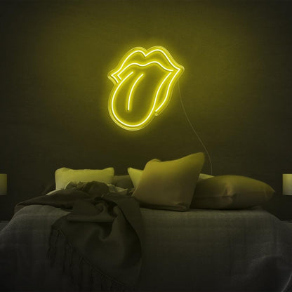 Bright Pink Rolling Stones Tongue Led Neon Sign For Rock Bedroom Decor | Shineneon