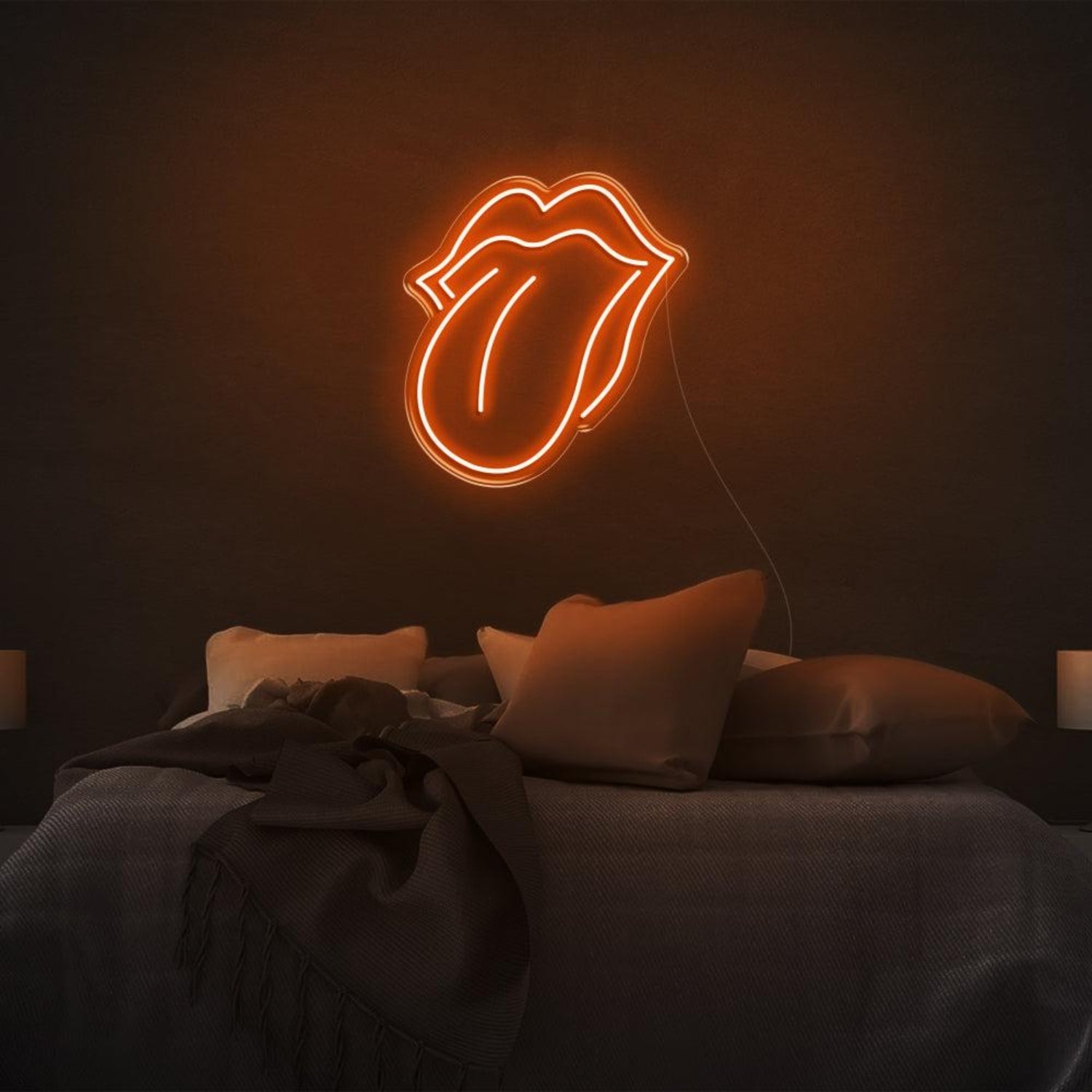 Bright Pink Rolling Stones Tongue Led Neon Sign For Rock Bedroom Decor | Shineneon