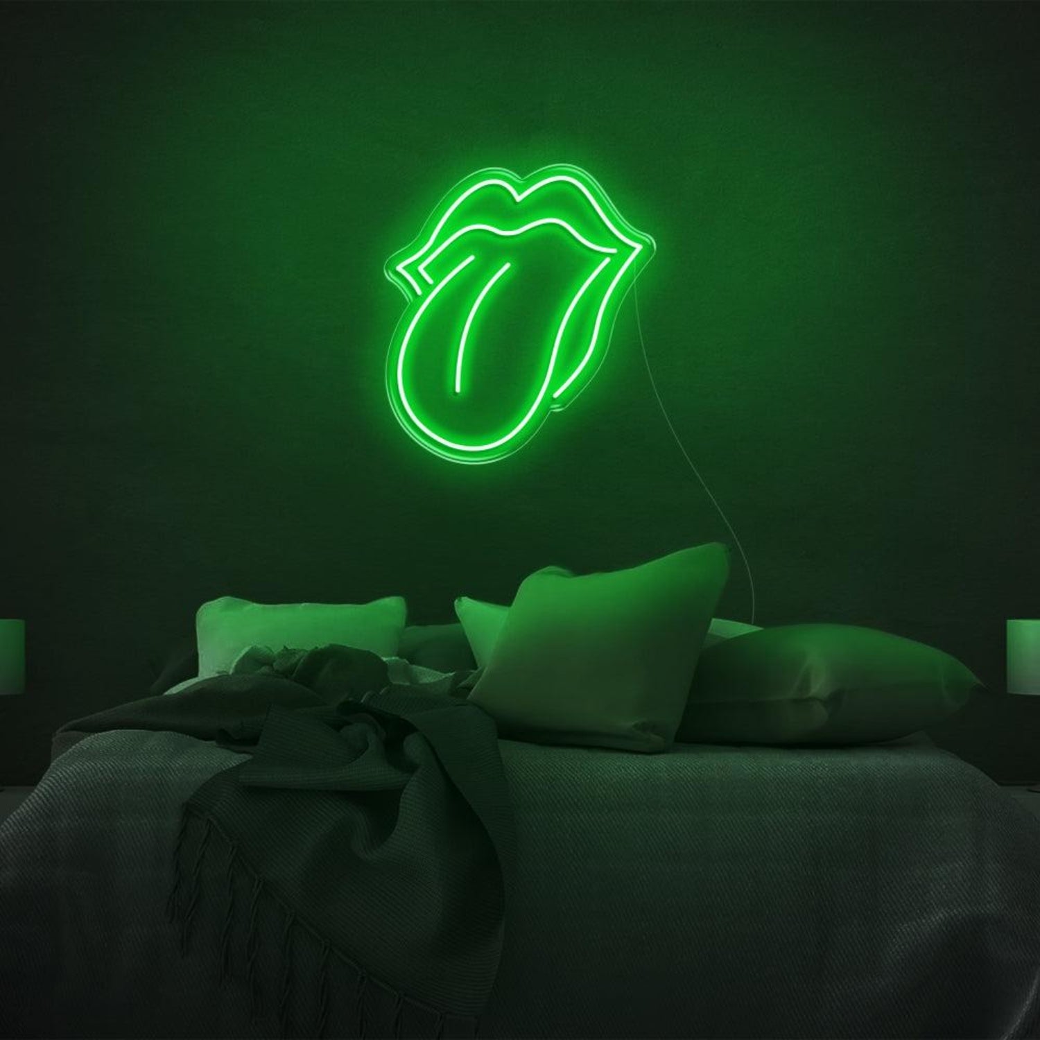 Bright Pink Rolling Stones Tongue Led Neon Sign For Rock Bedroom Decor | Shineneon