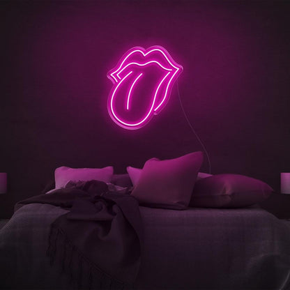 Bright Pink Rolling Stones Tongue Led Neon Sign For Rock Bedroom Decor | Shineneon
