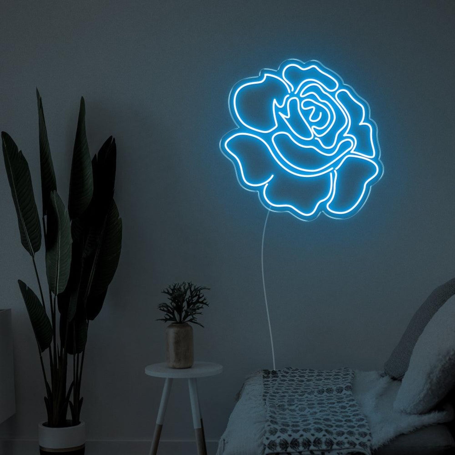 Bright Pink Rose Flower Led Neon Sign For Bedroom Wall Decor | Shineneon