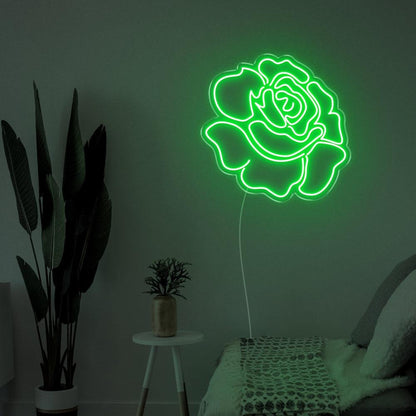 Bright Pink Rose Flower Led Neon Sign For Bedroom Wall Decor | Shineneon