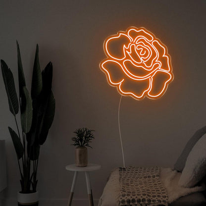 Bright Pink Rose Flower Led Neon Sign For Bedroom Wall Decor | Shineneon