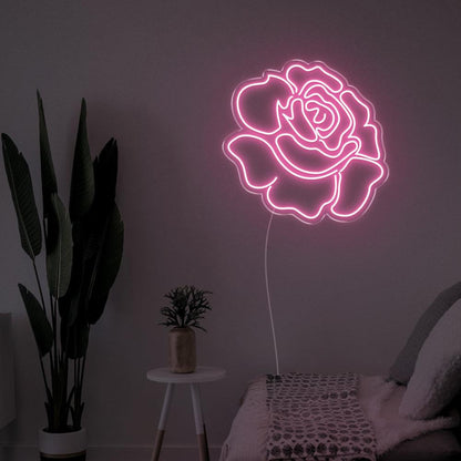 Bright Pink Rose Flower Led Neon Sign For Bedroom Wall Decor | Shineneon