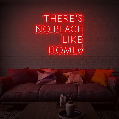 Bright Pink Theres No Place Like Home Led Neon Sign For Living Room Decor | Shineneon