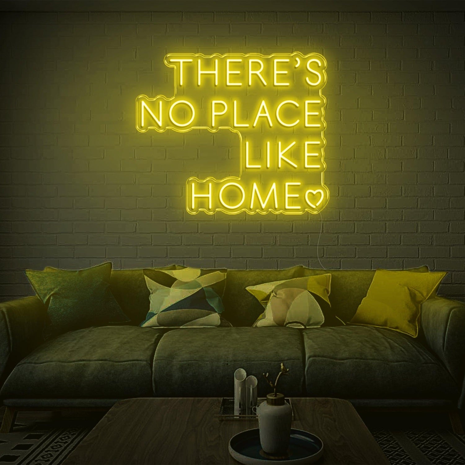 Bright Pink Theres No Place Like Home Led Neon Sign For Living Room Decor | Shineneon