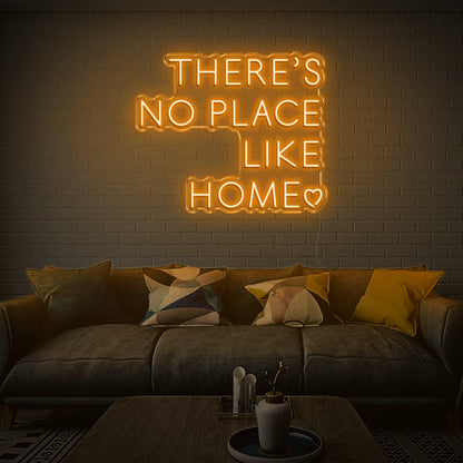 Bright Pink Theres No Place Like Home Led Neon Sign For Living Room Decor | Shineneon