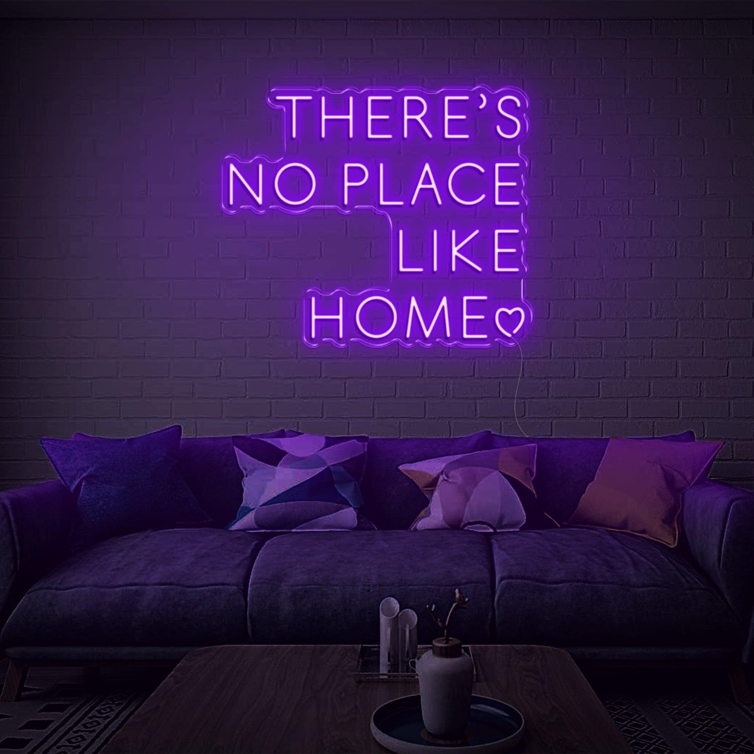 Bright Pink Theres No Place Like Home Led Neon Sign For Living Room Decor | Shineneon