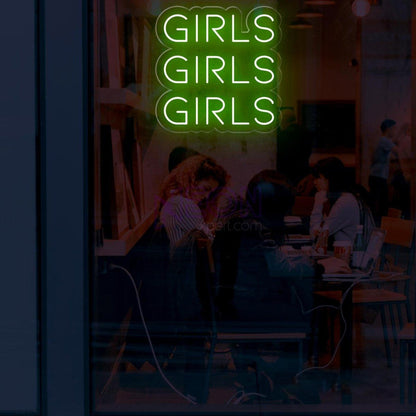 Bright Pink Trio Girls Led Neon Sign For Girls Bedroom Cafe Decor | Shineneon