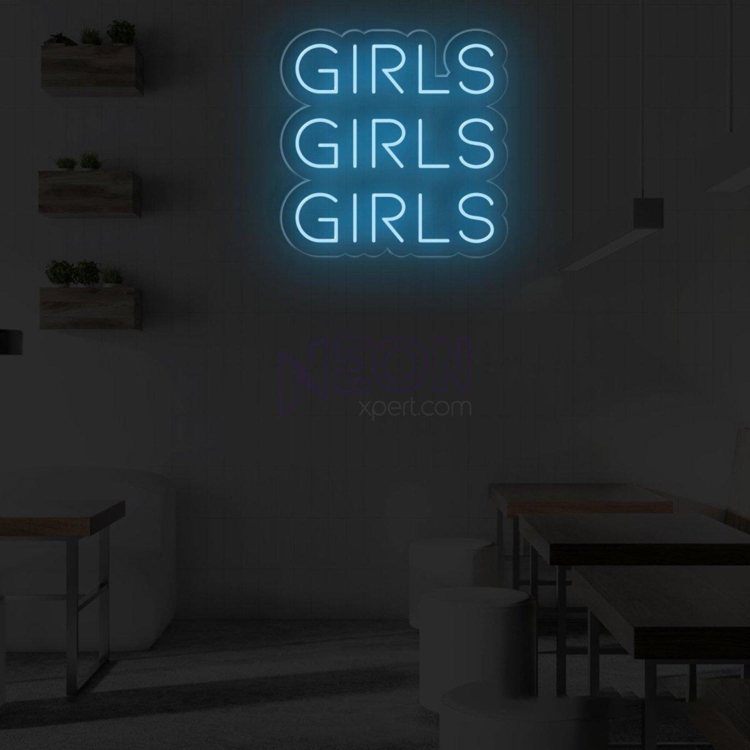 Bright Pink Trio Girls Led Neon Sign For Girls Bedroom Cafe Decor | Shineneon