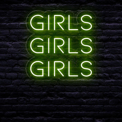 Bright Pink Trio Girls Led Neon Sign For Girls Bedroom Cafe Decor | Shineneon