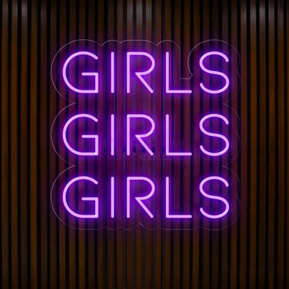 Bright Pink Trio Girls Led Neon Sign For Girls Bedroom Cafe Decor | Shineneon