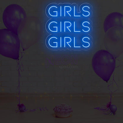 Bright Pink Trio Girls Led Neon Sign For Girls Bedroom Cafe Decor | Shineneon
