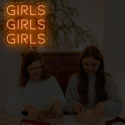 Bright Pink Trio Girls Led Neon Sign For Girls Bedroom Cafe Decor | Shineneon