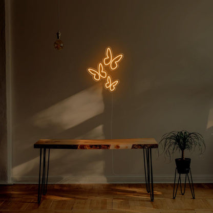 Bright Pink Triple Butterflies Led Neon Sign For Modern Home Decor | Shineneon