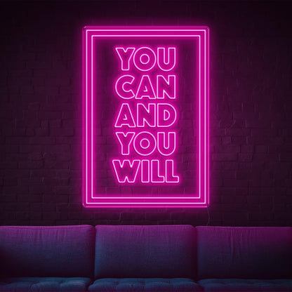 Bright Pink You Can And You Will Led Neon Sign For Home Decor | Shineneon