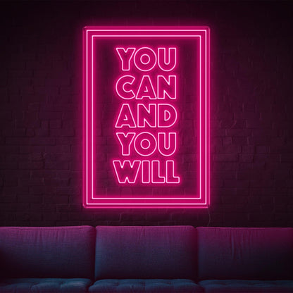 Bright Pink You Can And You Will Led Neon Sign For Home Decor | Shineneon