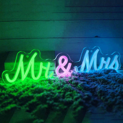 Bright Vivid Mr And Mrs Wedding Led Neon Sign | Shineneon