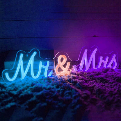 Bright Vivid Mr And Mrs Wedding Led Neon Sign | Shineneon