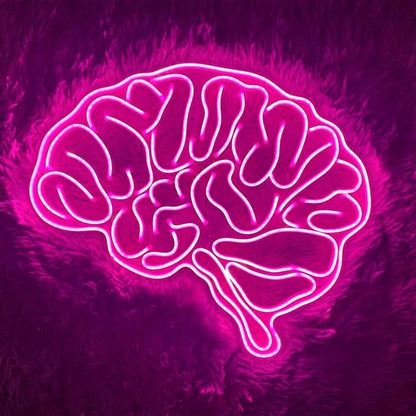Bright Yellow Brain Art Led Neon Sign For Tech Spaces | Shineneon