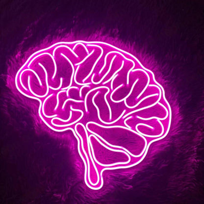 Bright Yellow Brain Art Led Neon Sign For Tech Spaces | Shineneon