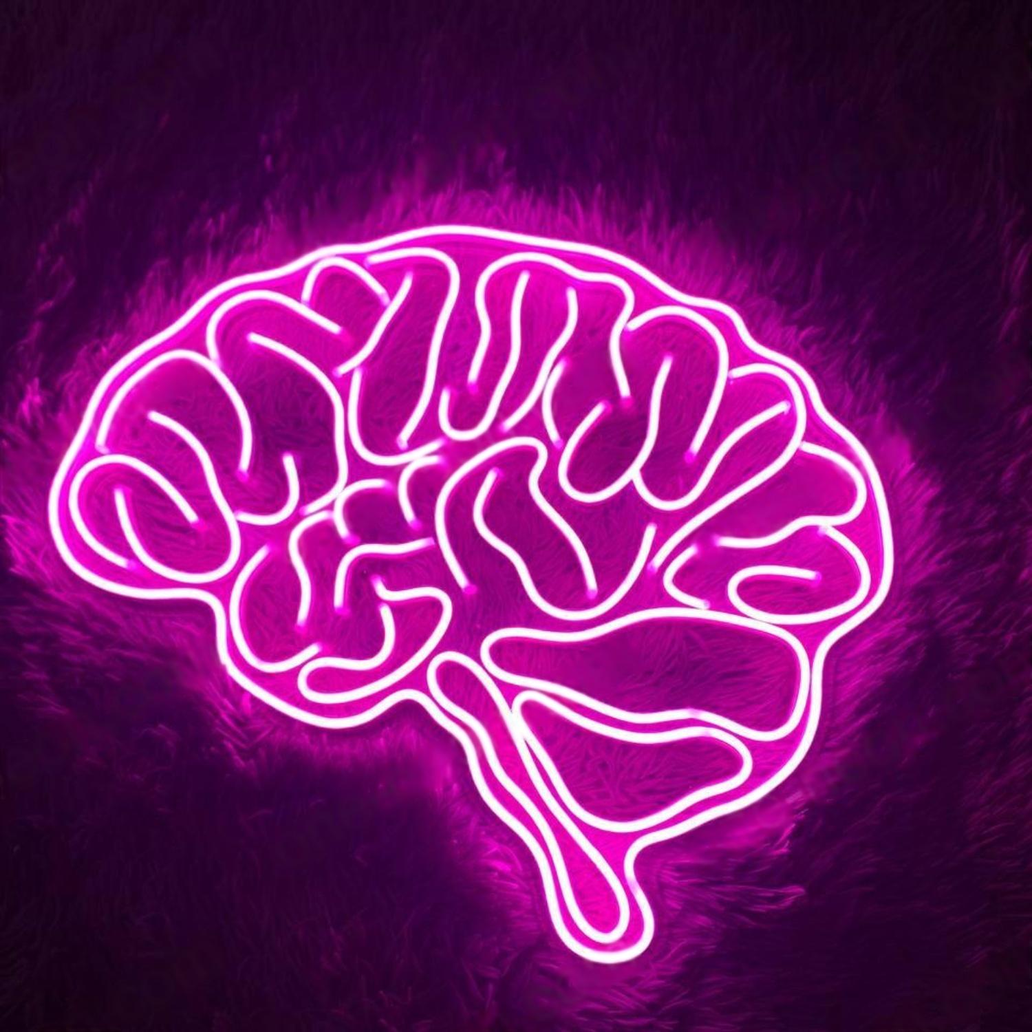 Bright Yellow Brain Art Led Neon Sign For Tech Spaces | Shineneon