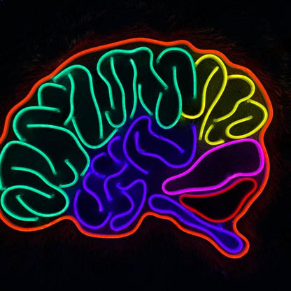 Bright Yellow Brain Art Led Neon Sign For Tech Spaces | Shineneon